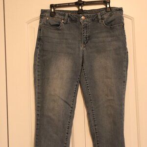 Talbots Signature Slim Leg Blue Denim Crop Jeans Size 12 Petite Casual